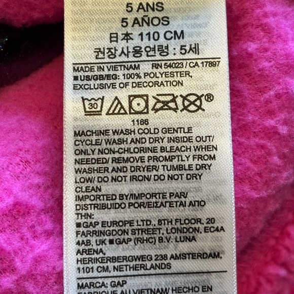GAP Bright Pink Fleece Kids Sweater - Picture 5 of 5